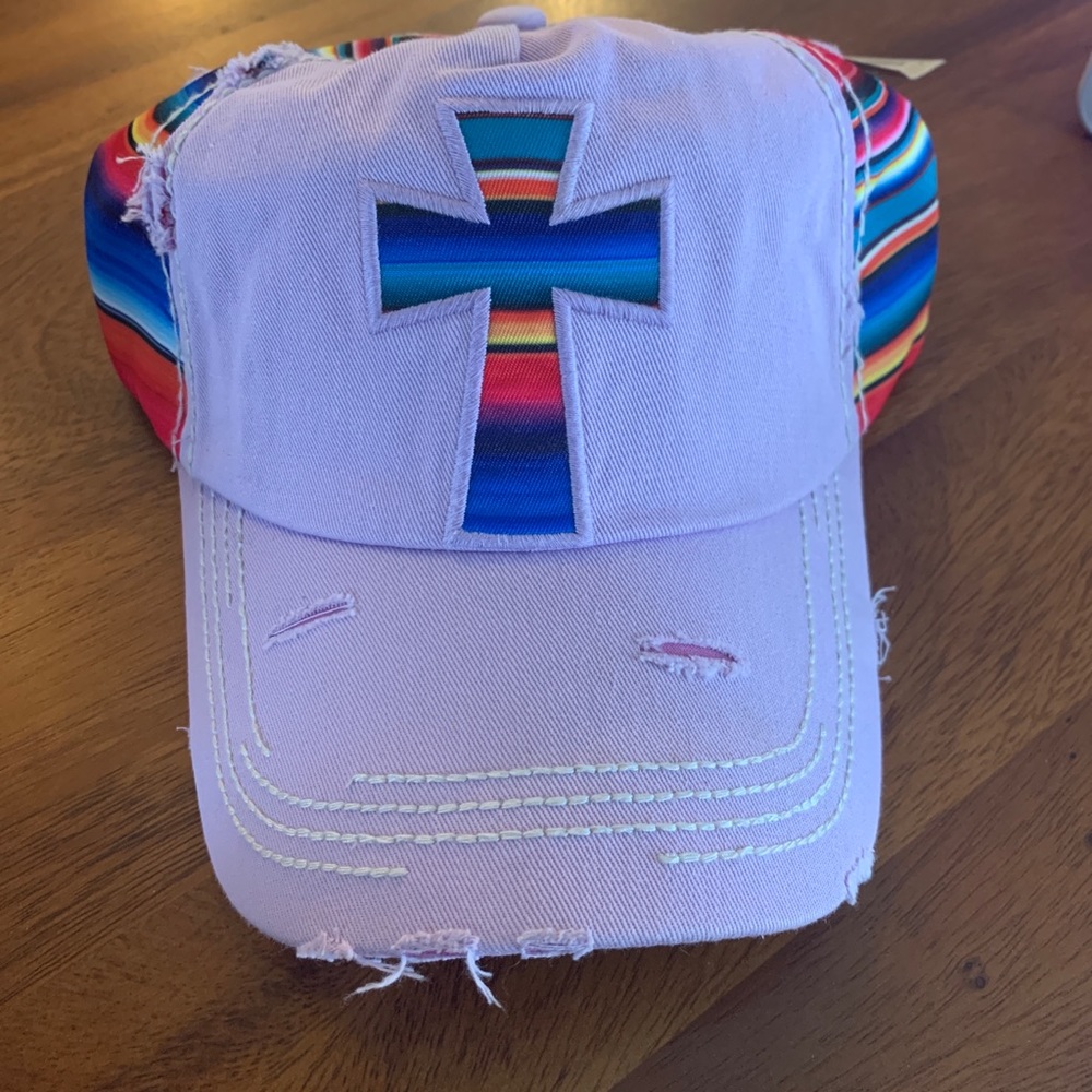 Serape Cross Distressed Women’s Hat